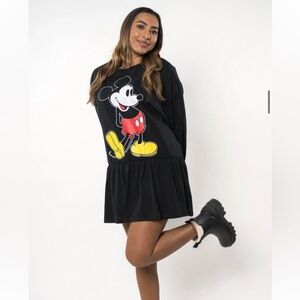 Cakeworthy Disney Mickey Mouse T Shirt Skirted Mini Dress Size 4X Ruffle Black